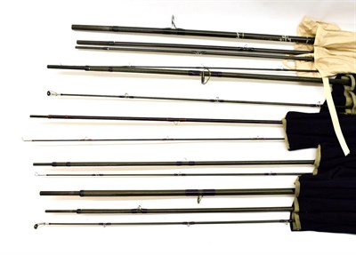 Lot 5020 - Five Hardy Fishing Rods Salmon Travel fly 15'-0'' 10#, Favourite 9'-0'' 7/8#, Favourite 12'-6'' 9#