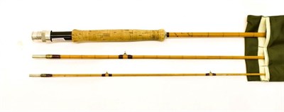 Lot 5023 - Hardy ''The De-Luxe''  3 Section Palakona Cane Fly Rod 8'-6'' with one top section. Rod number...