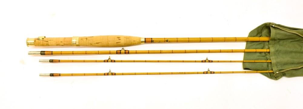 Lot 5024 - Hardy ''The Hollolight''  3 Section Palakona Cane Fly Rod 9'-0'' with two top sections complete...