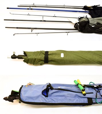Lot 5047 - Shakespeare And Keenets Rod Holdall containing nine mixed course and carp rods: Greys Podigy...