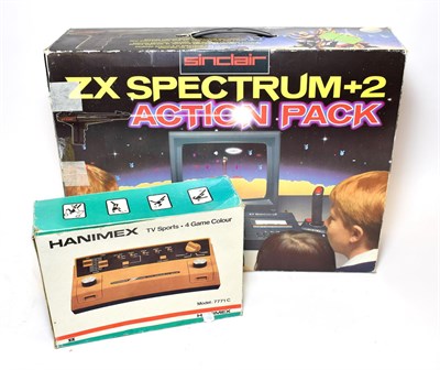 Lot 5061 - Sinclair ZX Spectrum+2 Action Pack together with a Hanimex TV Sports 4 Game Colour (both boxed) (2)