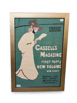 Lot 5065 - Cassell's Magazine  - First Part Of New Volume Now Ready Poster depicting a lady reading a paper on