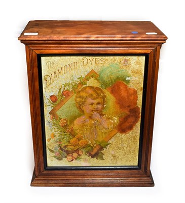 Lot 5068 - Diamond Dyes Shop Cabinet with large colour illustration to front 'For Domestic and Fancy...