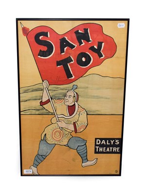 Lot 5074 - San Toy - Daly's Theatre Poster depicting a Japanese gentleman waving a flag, published by...