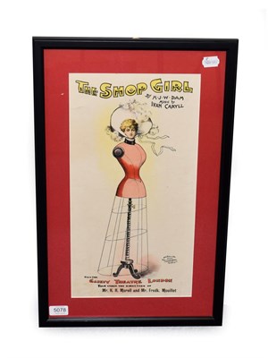 Lot 5078 - The Shop Girl From The Gaiety Theatre London Poster published by David Allen & Sons, depicting...