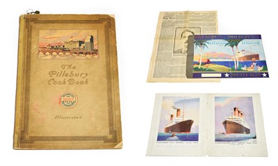 Lot 5094 - White Star Line The Pillsbury Cook Book inscribed 'Mr Sam Wright Chief Baker SS Mauritania...