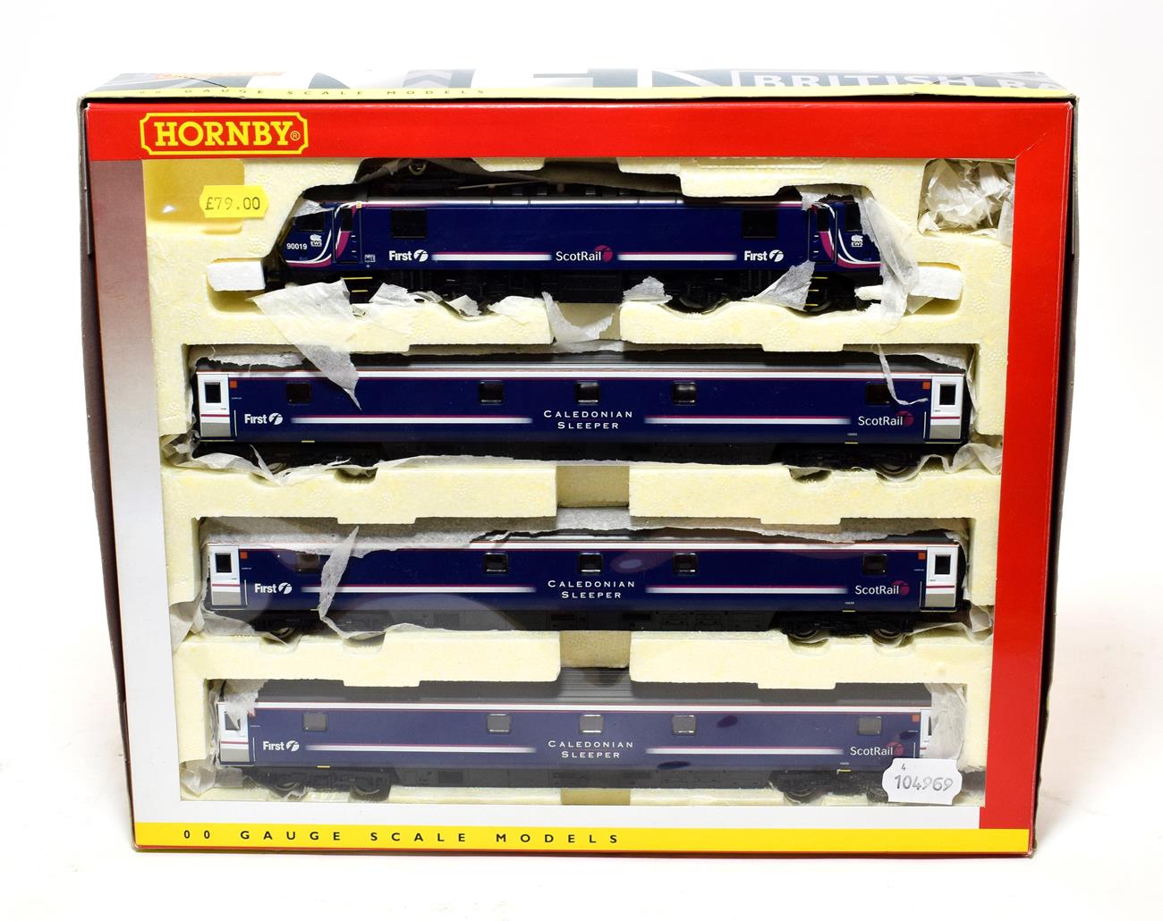 Lot 5175 - Hornby (China) OO Gauge R2663A Caledonian Sleeper Train Pack (E box G-E)
