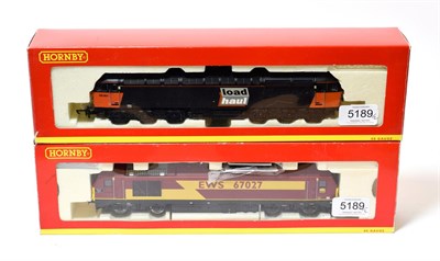 Lot 5189 - Hornby (China) OO Gauge Two Diesel Locomotives R2522 Class 67 EWS Rising Star DCC Ready and...