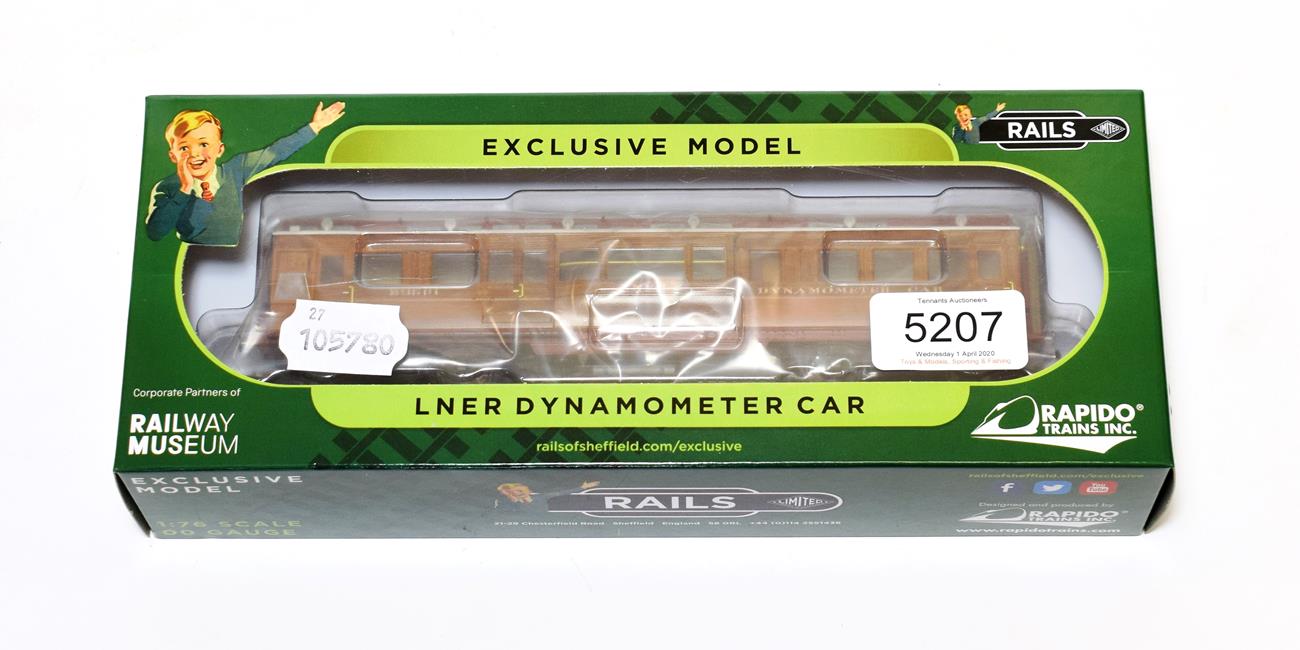 Lot 5207 - Rapido Trains Inc OO Gauge LNER Dynamometer Car version1 , made exclusively for the National...