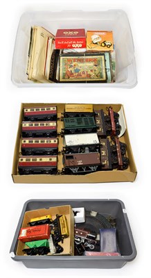 Lot 5219 - Hornby O Gauge C/w 4-4-2T LMS 6954 Locomotive (F, rewheeled, wheels fatigued) together with...