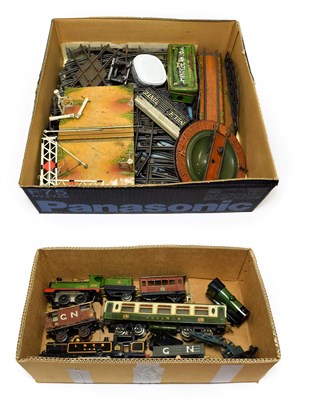 Lot 5220 - Hornby O Gauge Locomotives And Rolling Stock c/w 4-4-4T LNER, black; c/w 0-4-0 MLL locomotive...