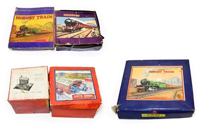 Lot 5227 - Hornby O Gauge Sets No.21 Tank Goods (G box G-F) and two M Series Goods sets (both F-G boxes...