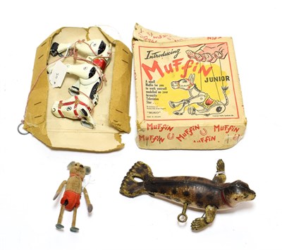 Lot 5256 - Lehmann C/w Seal (G) together with a Schuco acrobatic mouse and a Moko/Lesney Muffin the Mule...