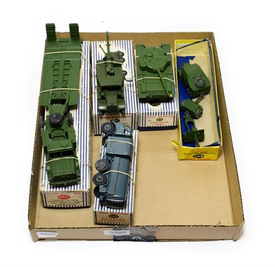 Lot 5288 - Dinky Military 660 Tank transporter, 651 Centurion tank, 661 Recovery tractor 642 Pressure...