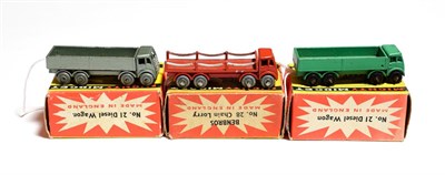 Lot 5321 - Benbros Mighty Midgets 21 Diesel wagon metallic green MW 21 another green BPW (box faded) and...