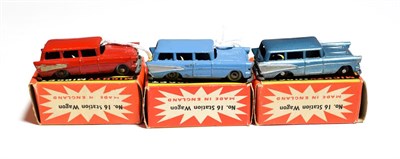 Lot 5327 - Benbros Mighty Midgets No.16 Station Wagon (i) blue MW (ii) metallic blue MW (iii) red MW (all...