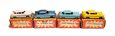 Lot 5329 - Benbros Mighty Midgets No.18 Hudson Tourer (i) pink, white painted wheels (G) (ii) yellow,...