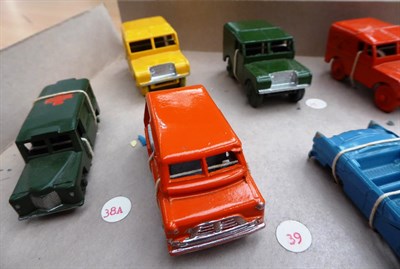 Lot 5339 - Benbros Tradesman Sample Set containing 16 vehicles: 34 AA Land Rover (paint cracked), 35 Army Land