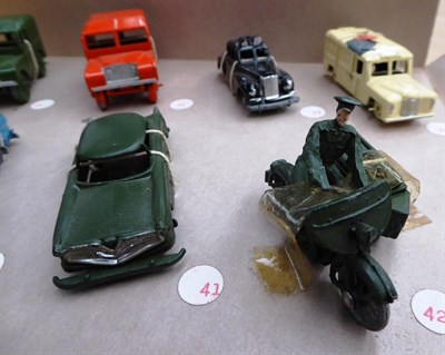 Lot 5339 - Benbros Tradesman Sample Set containing 16 vehicles: 34 AA Land Rover (paint cracked), 35 Army Land