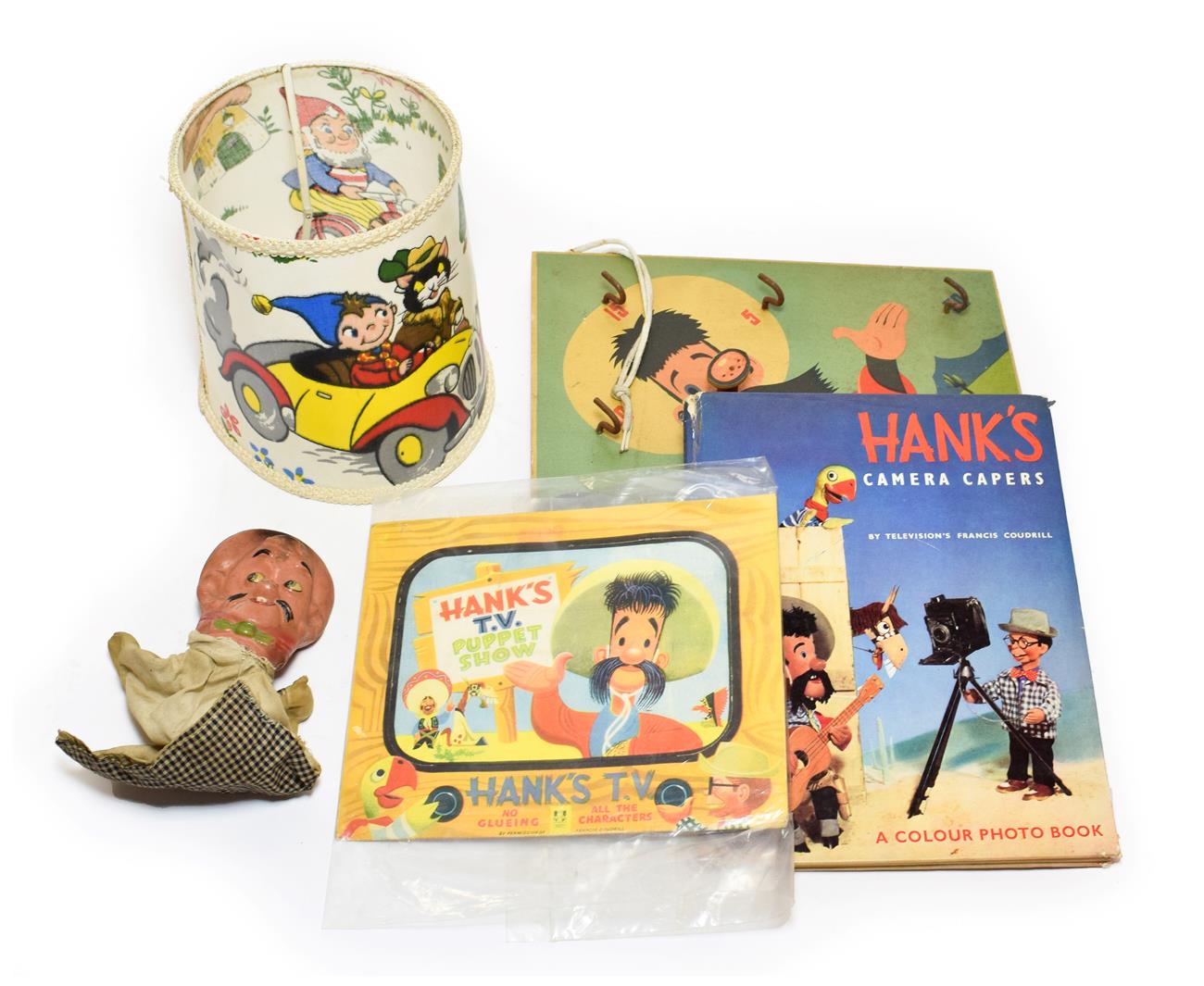 Lot 5367 - Hank The Cowboy Items including Hoop-on-the-Hook game, TV Puppet show (unmade) Camera Capers annual