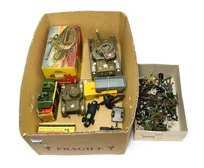 Lot 5376 - Mixed Lot Gama 601314 Tank clockwork with sparking machine guns (E box G) a smaller example...