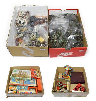 Lot 5378 - Mixed Lot including three jigsaws, various games and pastimes, loose plastic and lead figures,...