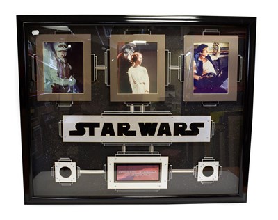 Lot 5380 - Star Wars Autographed Photograph Framed Display with 8x10'' colour photographs of Mark Hamill,...