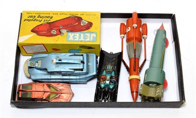 Lot 5388 - TV Related Items Rosenthal Thunderbirds 1 and 3 (both G-F, 1 lacks fins); Dinky SPV and SPC;...