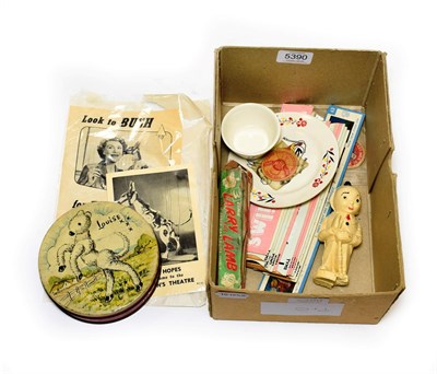 Lot 5390 - Various Toys including Mr Turnip Soap, Louise Huntley & Palmer biscuit tin, Larry the Lamb film...