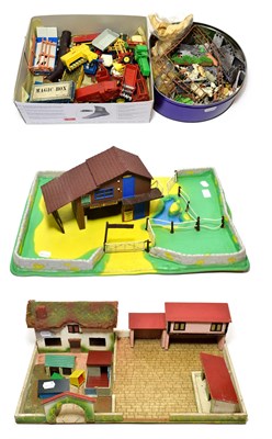 Lot 5407 - Various Plastic Farmyard Figures together with assorted vehicles, a plastic and wooden farmyard...