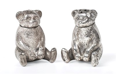 Lot 2427 - A Pair of Edward VII Silver Novelty Pepperettes, by Gourdel Vales and Co., Birmingham,  1909,...