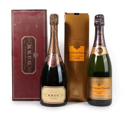 Lot 5009 - Krug Grand Curvée Champagne (one bottle), Veuve Clicquot Ponsardin 1998 Champagne (one bottle) (2)