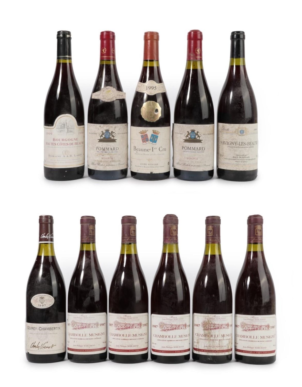Lot 5036 - Maison Jean-Philippe Marchand 1987 Chambolle Musigny (five bottles), Albert Richot 1996 Pommard...
