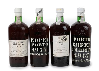 Lot 5043 - Kopke Porto 1977, bottled in 1987, 20% vol 75cl (two bottles), Kopke Porto Colheita 1987, 20%...