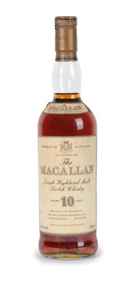 Lot 5088 - The Macallan 10 Years Old Single Highland Malt Scotch Whisky, 1980s bottling, 40% vol 75cl (one...