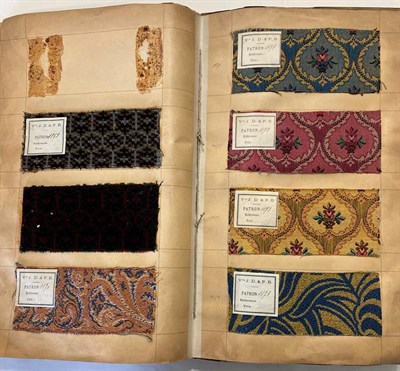 Lot 2001 - French Fabric Sample Book, circa 1930's  Enclosing printed and cut velvets and jacquards in vibrant