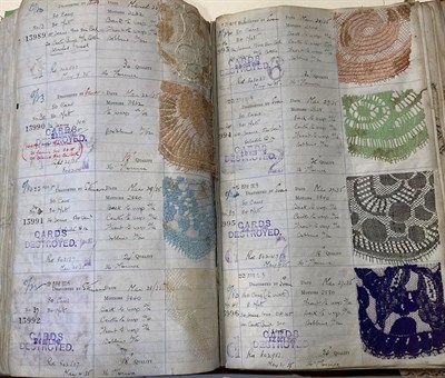 Lot 2003 - Nottingham Lace Sample Ledgers, dating from May 1933 Each sample has handwritten notes...