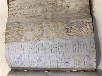 Lot 2003 - Nottingham Lace Sample Ledgers, dating from May 1933 Each sample has handwritten notes...