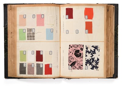 Lot 2004 - French Fabric Sample Book, circa 1930's Enclosing printed and woven silks and chiffons, titled...