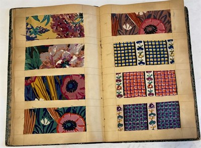 Lot 2005 - French Fabric Sample Book, circa 1920's Enclosing printed linens, glazed cotton, cotton in...