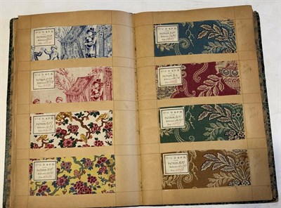 Lot 2005 - French Fabric Sample Book, circa 1920's Enclosing printed linens, glazed cotton, cotton in...