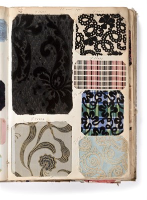Lot 2010 - French Fabric Sample Book, circa 1899/1900 Enclosing woven and flocked floral silks, moire...