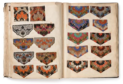 Lot 2015 - French Fabric Sample Book, circa 1920's Including woven and embroidered trims inspired by the...