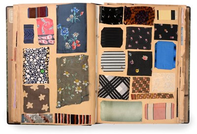 Lot 2020 - French Fabric Sample Book, circa 1920's Comprising printed silks, brocades and woven silk,...