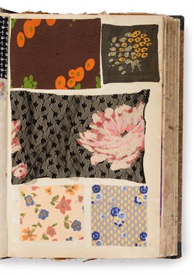 Lot 2021 - 2022 French Fabric Sample Book, circa 1920's Enclosing printed chiffons, woven, brocade silks...