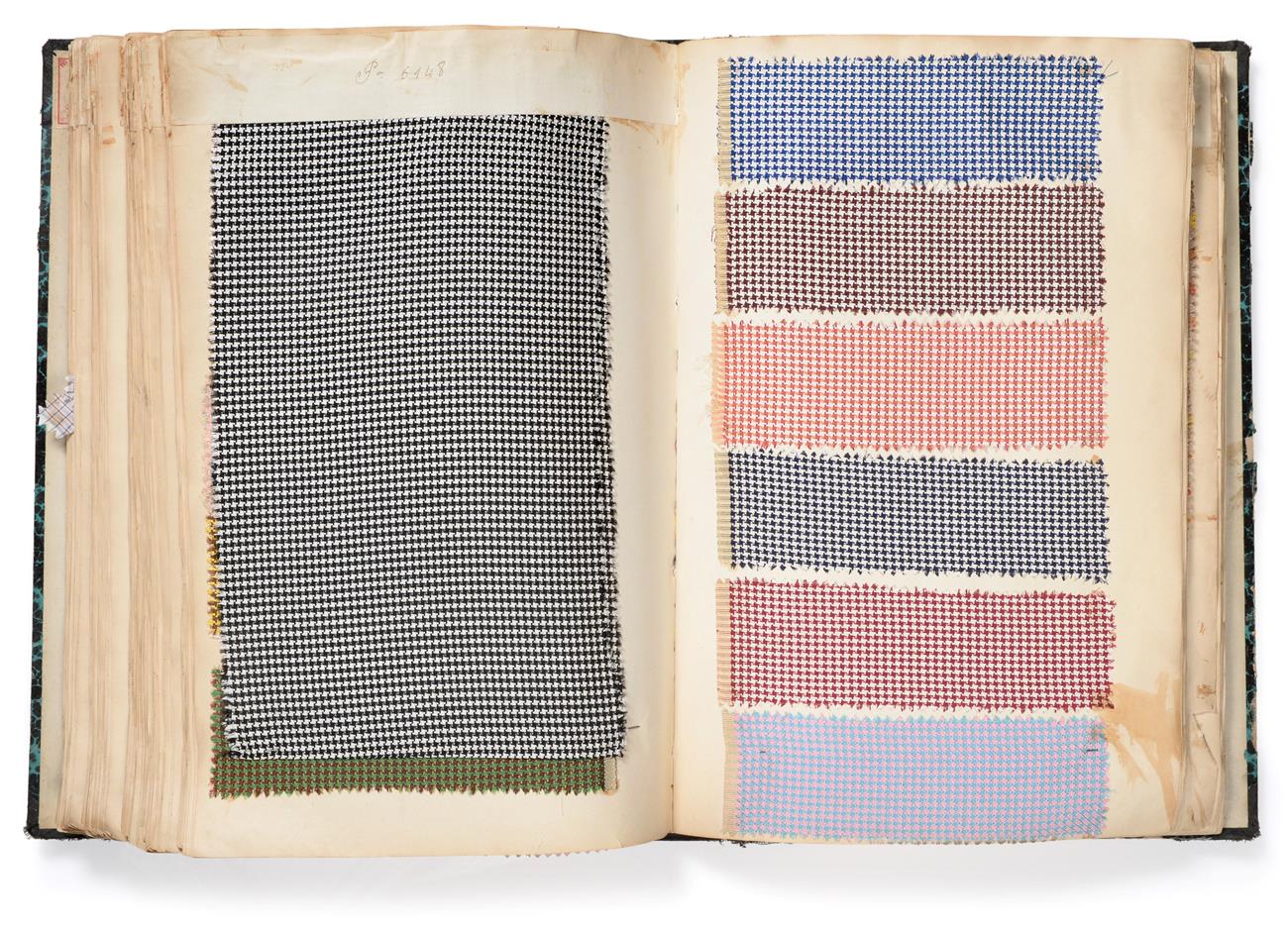 Lot 2033 - French Fabric Sample Book, early 20th century Enclosing samples in silk, crepe and wool flannel...