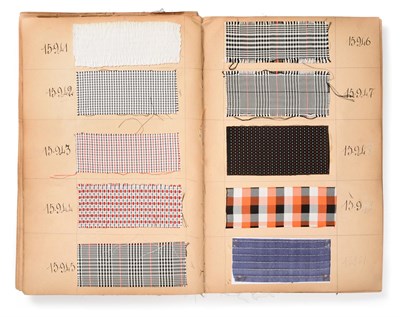 Lot 2036 - French Fabric Sample Book, early 20th century  Including coloured, textured, striped, brocade...