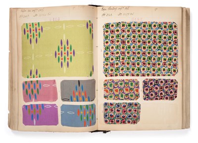 Lot 2038 - French Fabric Sample Book, early 20th century Enclosing crepes, voiles, wool, brocades, woven...
