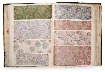 Lot 2045 - Album of Mainly Silk Fabric Samples, 19th century and later Brocades, woven, printed,...