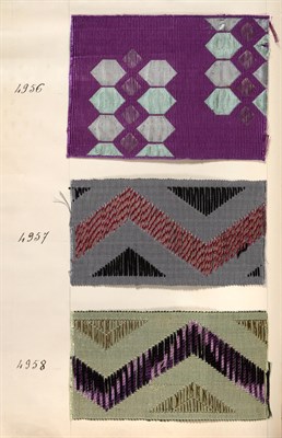 Lot 2049 - French Fabric Samples, late 19th/early 20th century  Enclosing striped, checked, woven,...